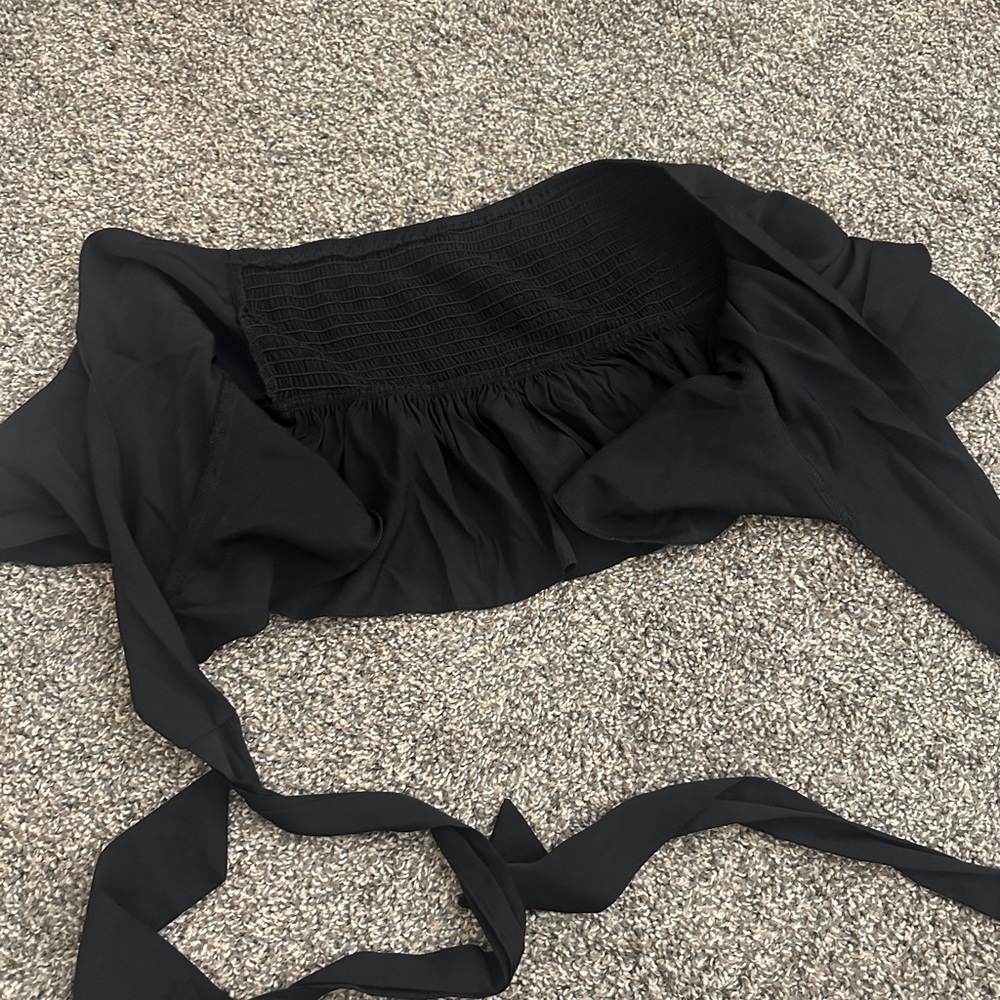 Black Ruffled Top - Picture 2 of 3